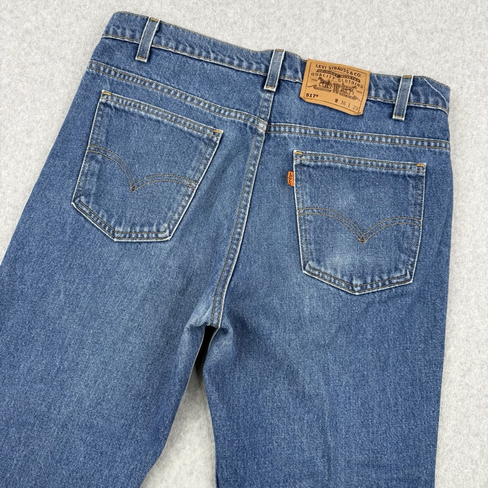Vintage Levis Jeans Mens Fits 36x28 Blue‎ 517 Orange Tab 90s Bootcut Made In USA